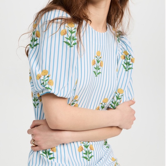 RHODE Wanda Dress Size XL Striped Floral Print Shopbop Exclusive Spring Summer - Picture 16 of 16